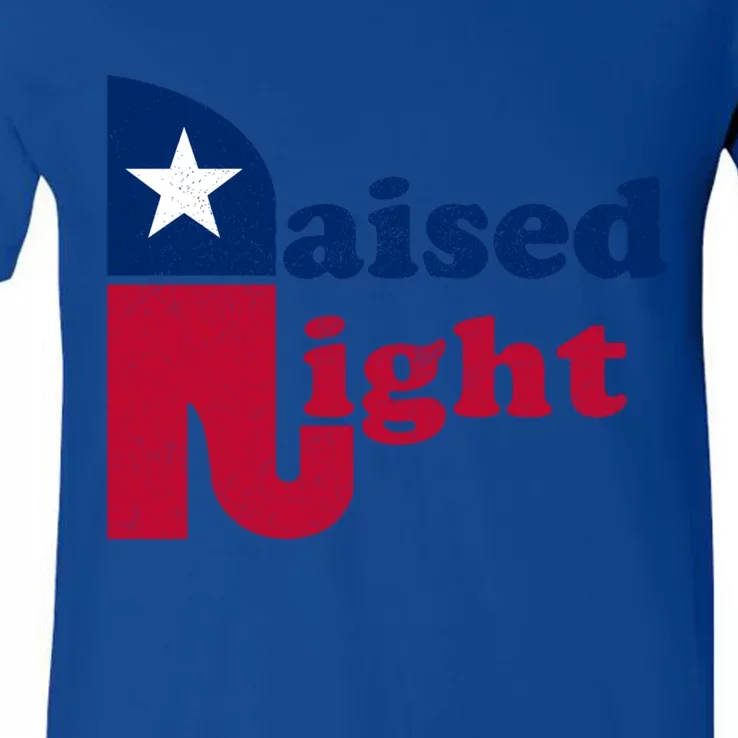 Raised Right Republican Elephant Retro Style Patriotic Gift Cute Gift V-Neck T-Shirt