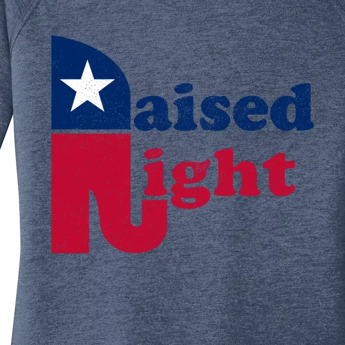 Raised Right Republican Elephant Retro Style Patriotic Gift Cute Gift Women's Perfect Tri Tunic Long Sleeve Shirt