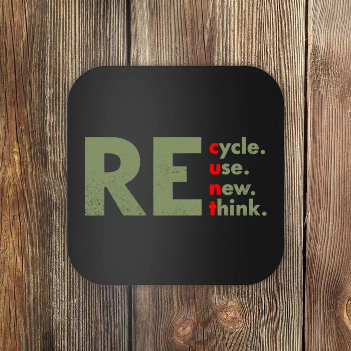 Recycle Reuse Renew Rethink Crisis Environmental Activism Coaster