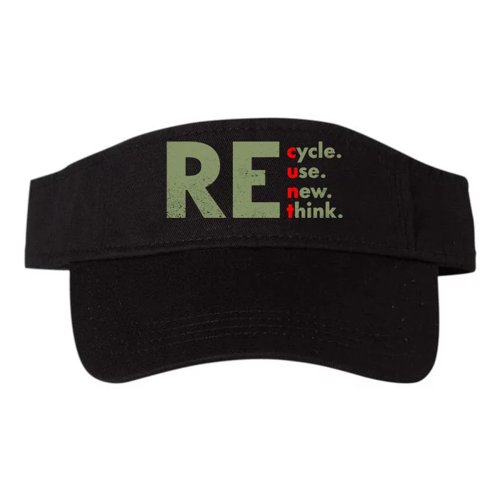 Recycle Reuse Renew Rethink Crisis Environmental Activism Valucap Bio-Washed Visor