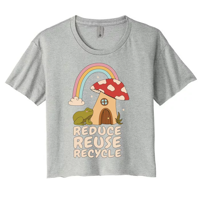 Reduce Reuse Recycle Rainforest Gift Women's Crop Top Tee