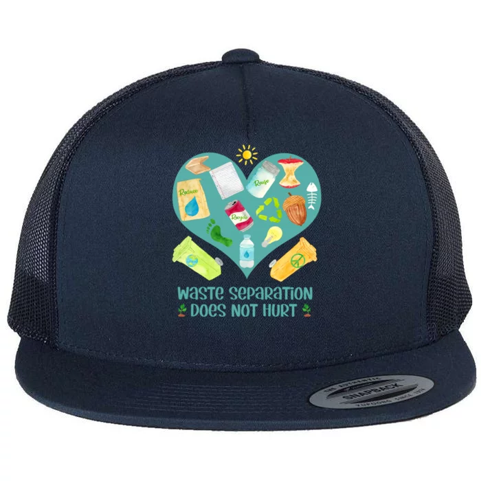 Reduce Reuse Recycle Funny Gift Love And Heart Funny Gift Earth Day Is Every Day Flat Bill Trucker Hat