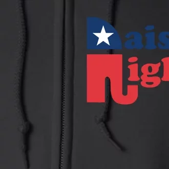 Raised Right Republican Elephant Retro Style Distressed Gift Full Zip Hoodie