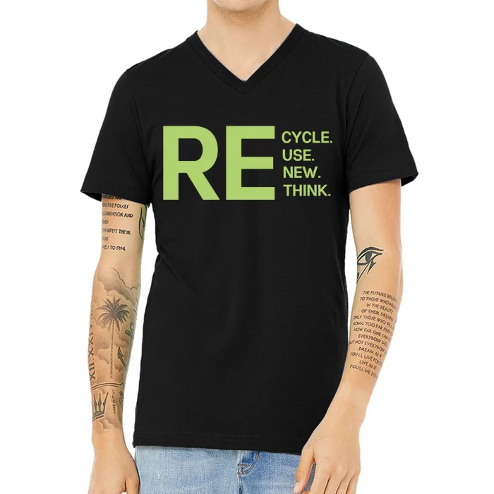 Recycle Reuse Renew Rethink V-Neck T-Shirt