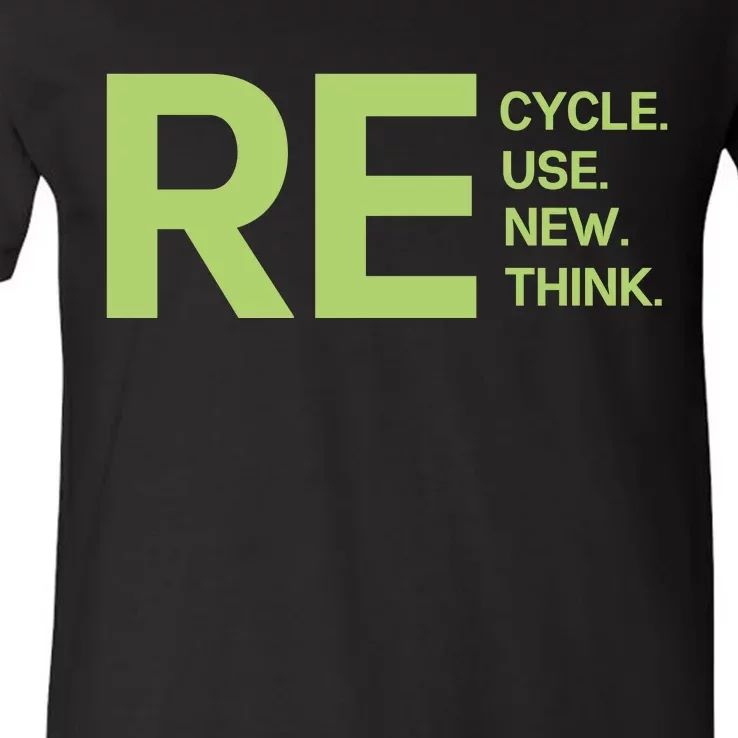 Recycle Reuse Renew Rethink V-Neck T-Shirt