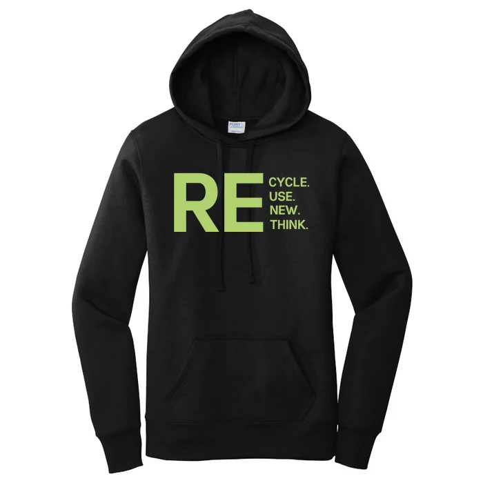 Recycle Reuse Renew Rethink Women's Pullover Hoodie