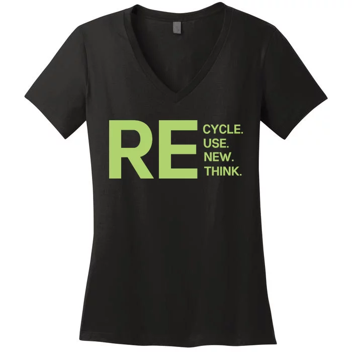 Recycle Reuse Renew Rethink Women's V-Neck T-Shirt