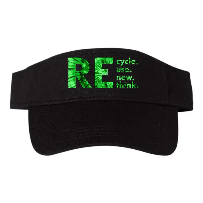 Recycle Reuse Renew Rethink Tie Dye Crisis Environmental Activism Valucap Bio-Washed Visor