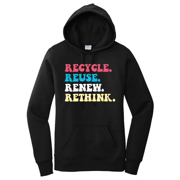 Recycle Reuse Renew Rethink Women's Pullover Hoodie