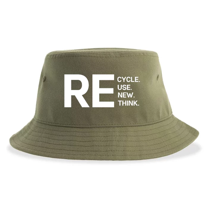 Recycle Reuse Renew Rethink Sustainable Bucket Hat