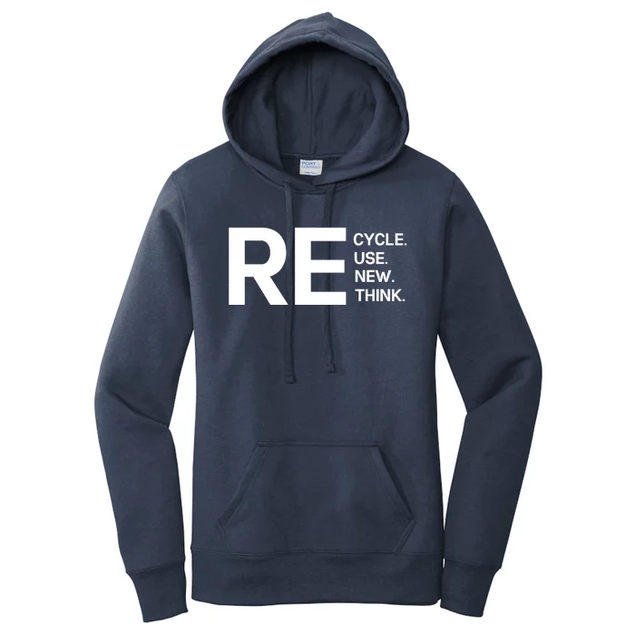 Recycle Reuse Renew Rethink Women's Pullover Hoodie