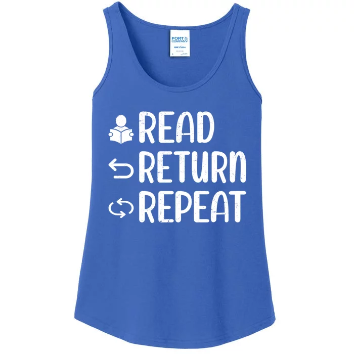 Read Return Repeat Funny Library Librarian Reading Lover Gift Ladies Essential Tank