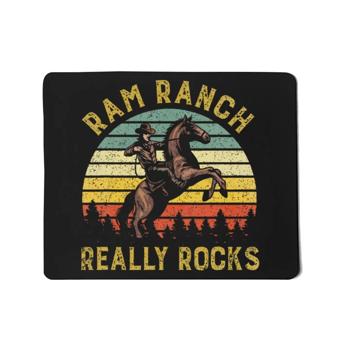 Ram Ranch Really Rocks Vintage Western Cowboy Country Lover Mousepad