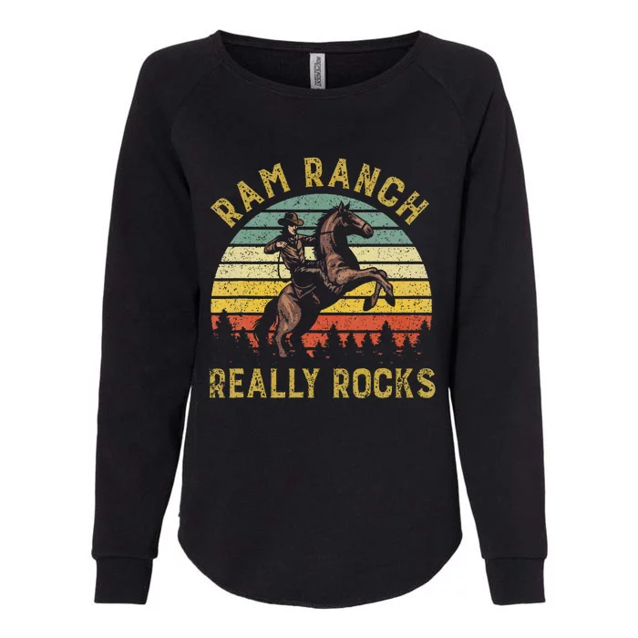 Ram Ranch Really Rocks Vintage Western Cowboy Country Lover Womens California Wash Sweatshirt