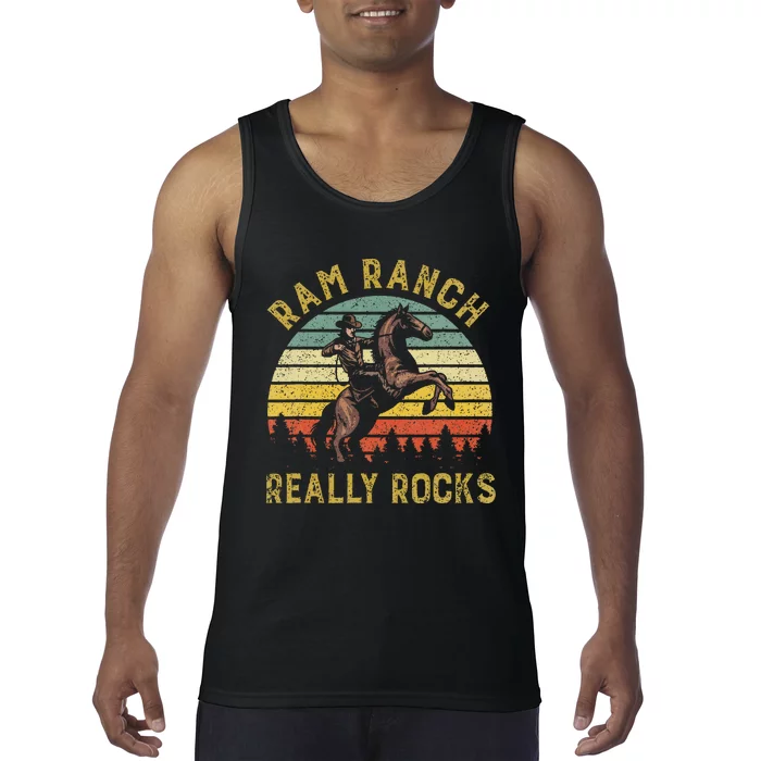 Ram Ranch Really Rocks Vintage Western Cowboy Country Lover Tank Top