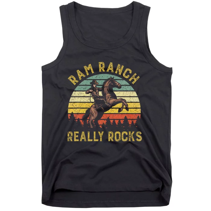 Ram Ranch Really Rocks Vintage Western Cowboy Country Lover Tank Top