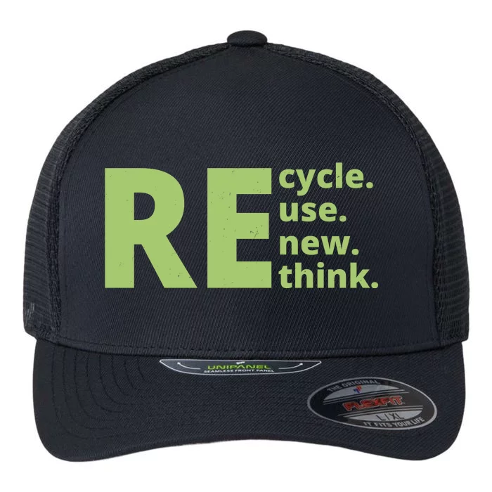 Recycle Reuse Renew Rethink Flexfit Unipanel Trucker Cap