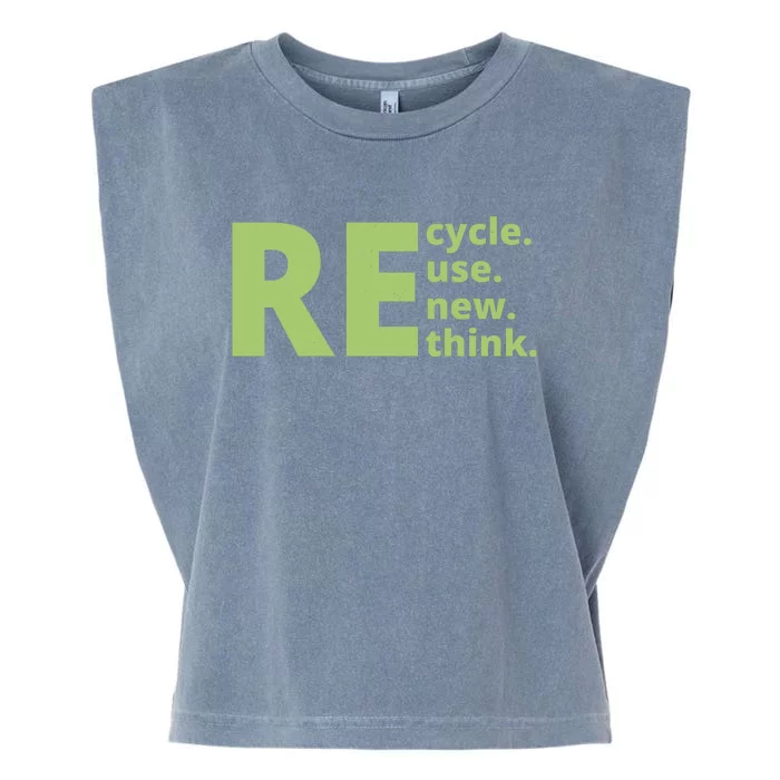 Recycle Reuse Renew Rethink Garment-Dyed Women's Muscle Tee