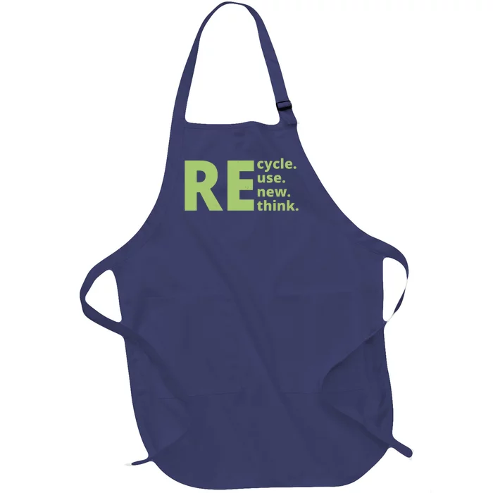 Recycle Reuse Renew Rethink Full-Length Apron With Pocket