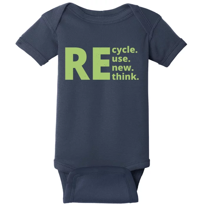 Recycle Reuse Renew Rethink Baby Bodysuit