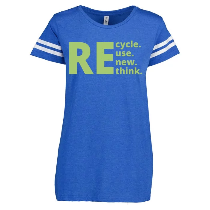 Recycle Reuse Renew Rethink Enza Ladies Jersey Football T-Shirt