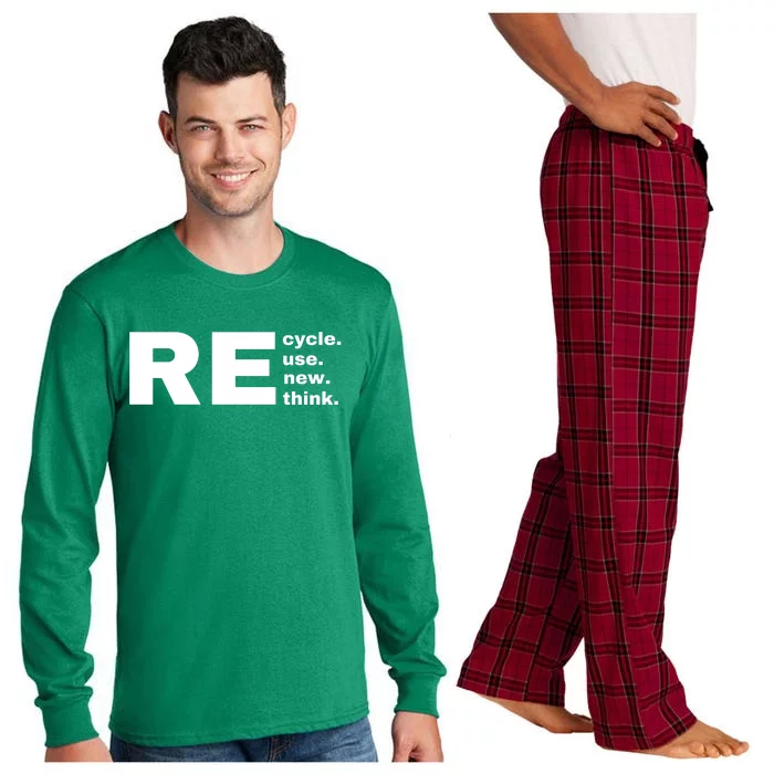 Recycle Reuse Renew Rethink Crisis Environmental Activism Earth Day Long Sleeve Pajama Set