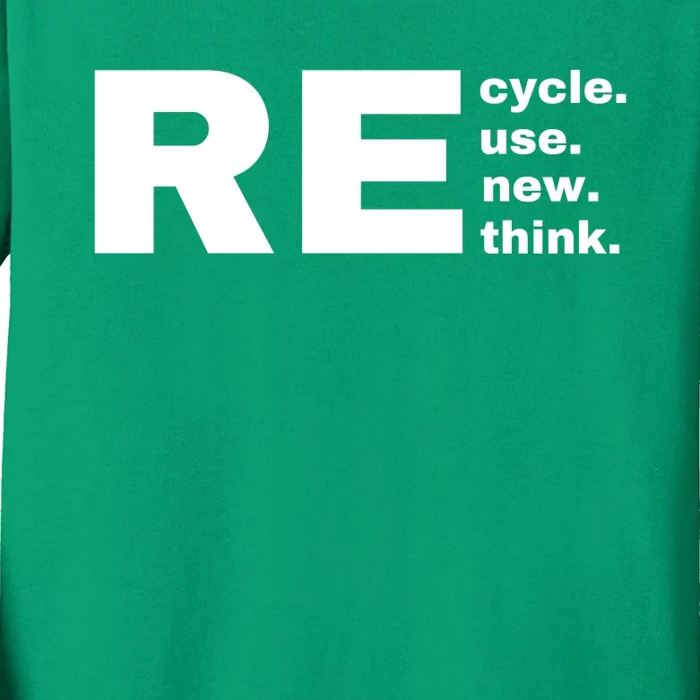 Recycle Reuse Renew Rethink Crisis Environmental Activism Earth Day Kids Long Sleeve Shirt