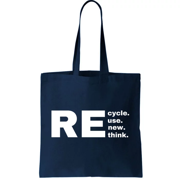 Recycle Reuse Renew Rethink Crisis Environmental Activism Earth Day Tote Bag