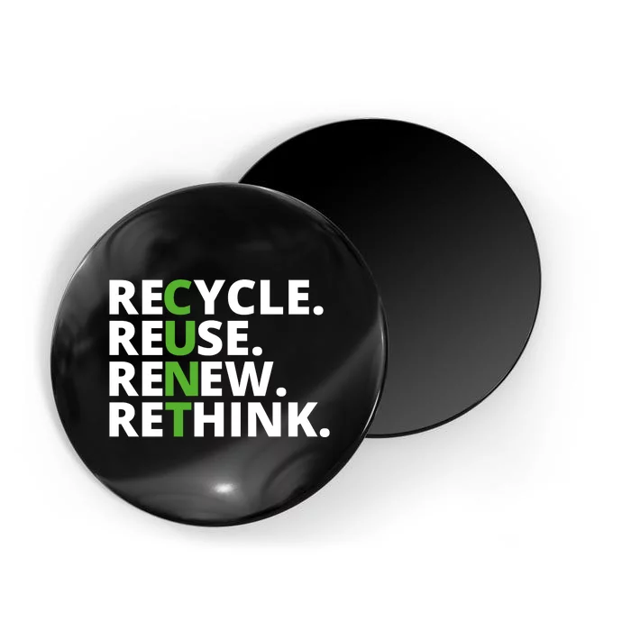 Recycle Reuse Renew Rethink Crisis Environmental Activism Earth Day Magnet