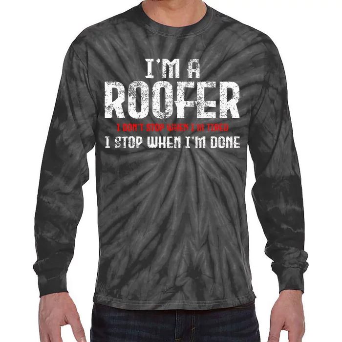 Roofer Roofing Tie-Dye Long Sleeve Shirt