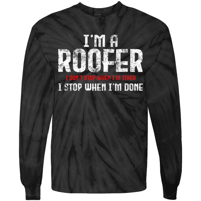 Roofer Roofing Tie-Dye Long Sleeve Shirt