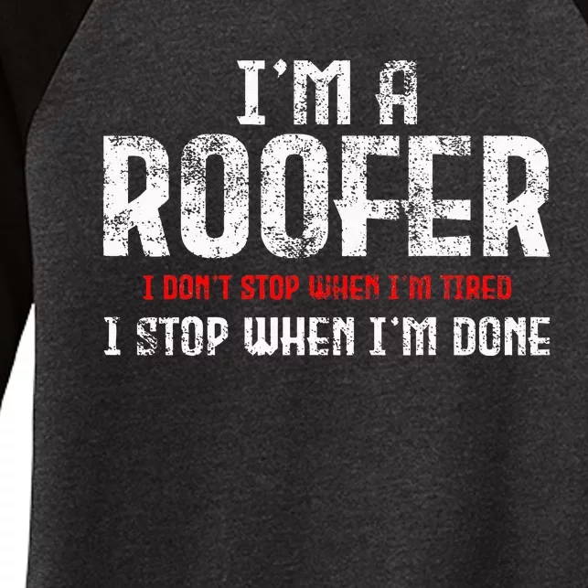 Roofer Roofing Women's Tri-Blend 3/4-Sleeve Raglan Shirt