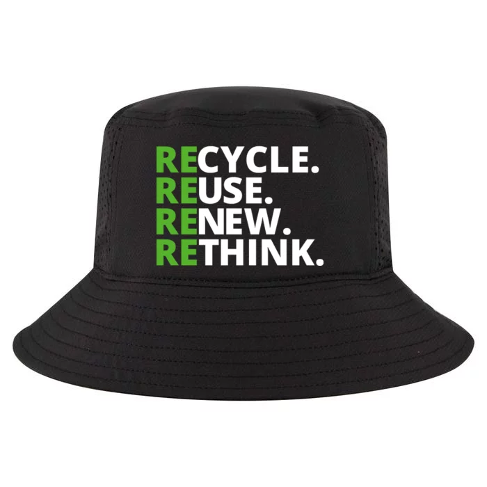 Recycle Reuse Renew Rethink Crisis Environmental Activism Earth Day Cool Comfort Performance Bucket Hat