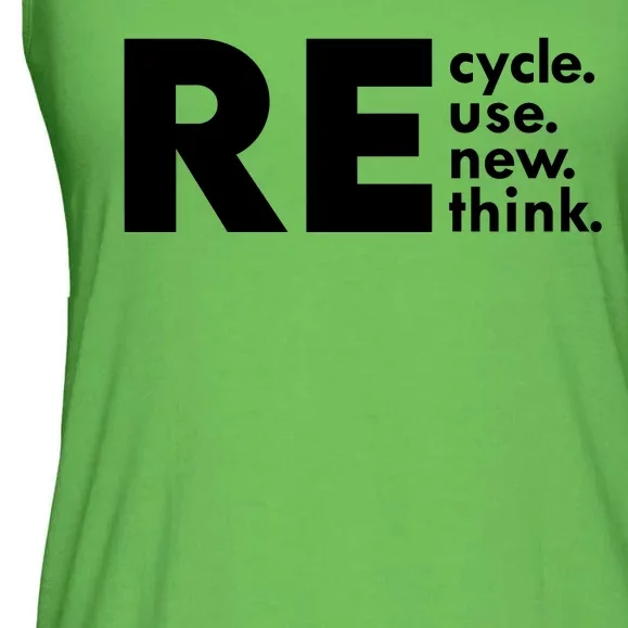 Recycle Reuse Renew Rethink Crisis Environmental Activism Ladies Essential Flowy Tank