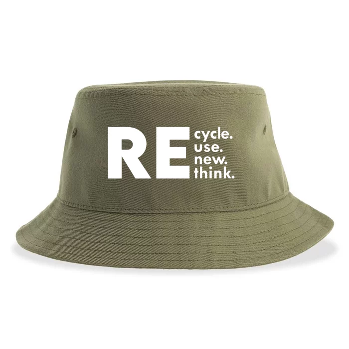 Recycle Reuse Renew Rethink Crisis Environmental Activism Sustainable Bucket Hat