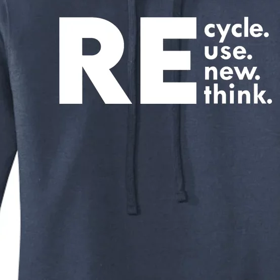 Recycle Reuse Renew Rethink Crisis Environmental Activism Women's Pullover Hoodie