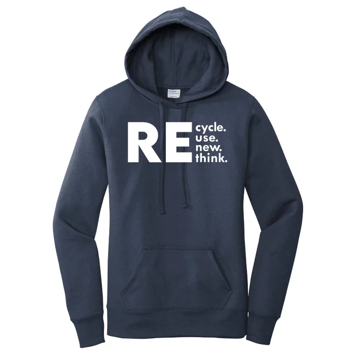 Recycle Reuse Renew Rethink Crisis Environmental Activism Women's Pullover Hoodie