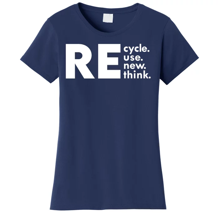 Recycle Reuse Renew Rethink Crisis Environmental Activism Women's T-Shirt