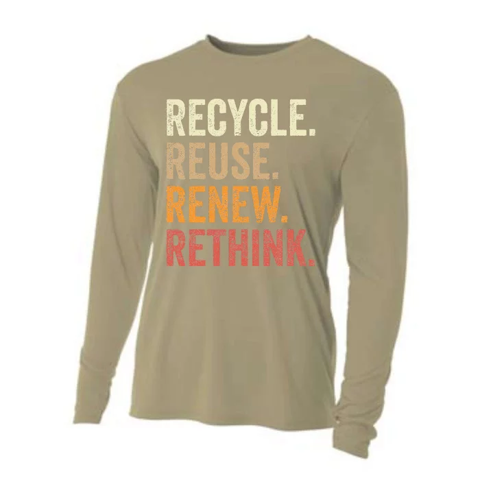 Recycle Reuse Renew Rethink Crisis Environmental Activism Cutes Cooling Performance Long Sleeve Crew