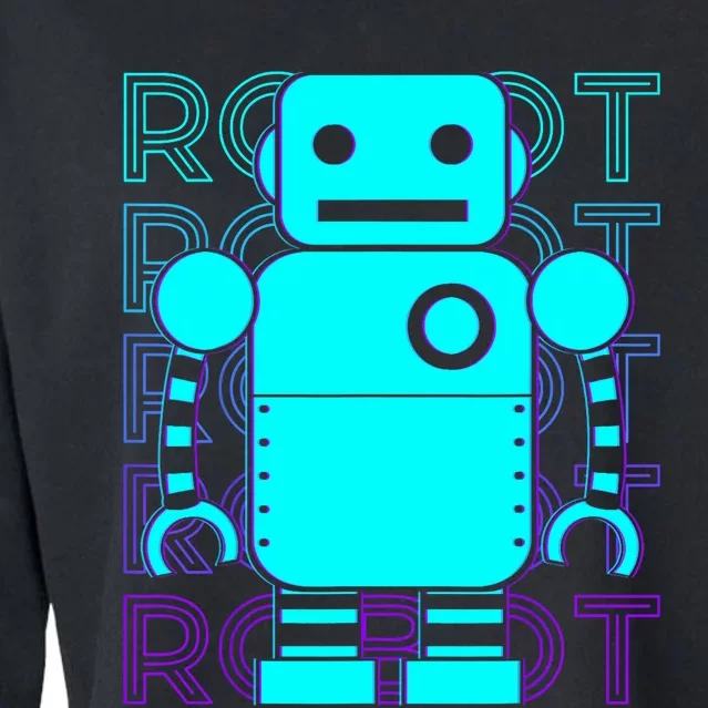 Robot Retro Cropped Pullover Crew