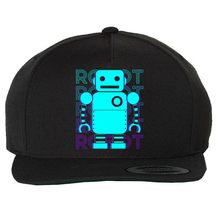 Robot Retro Wool Snapback Cap