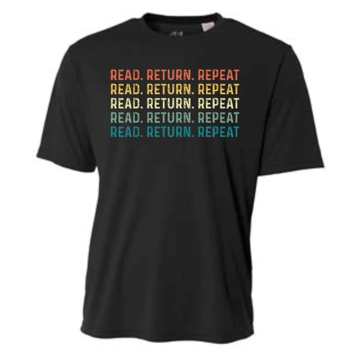 Read Return Repeat Cute Librarian Library Worker Cooling Performance Crew T-Shirt