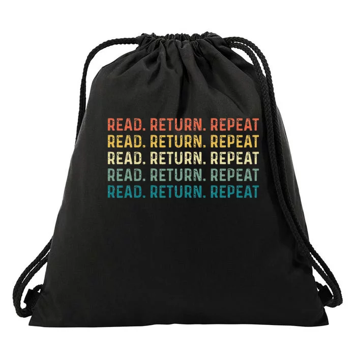 Read Return Repeat Cute Librarian Library Worker Drawstring Bag