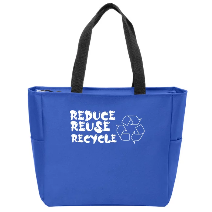 Reduce Reuse Recycle Gift Zip Tote Bag