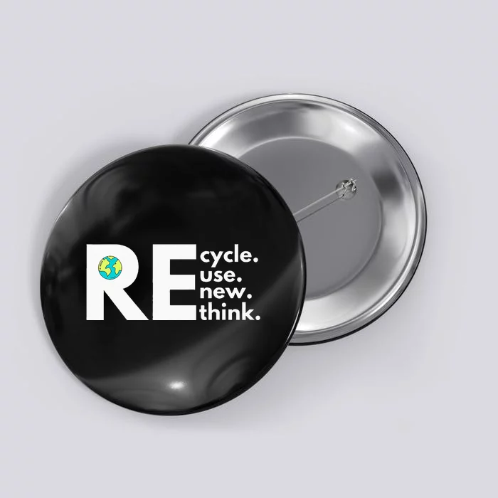 Recycle Reuse Renew Rethink Activism Earth Day Button