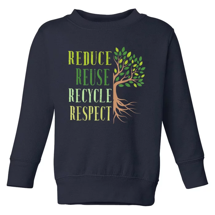 Reduce Reuse Recycle Climate Crisis Environmental Activism Toddler Sweatshirt