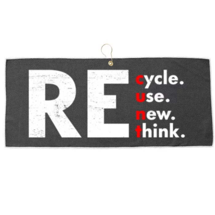 Recycle Reuse Renew Rethink Crisis Environmental Activism Large Microfiber Waffle Golf Towel