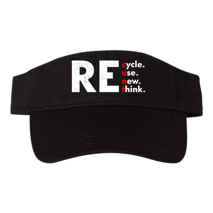 Recycle Reuse Renew Rethink Crisis Environmental Activism Valucap Bio-Washed Visor