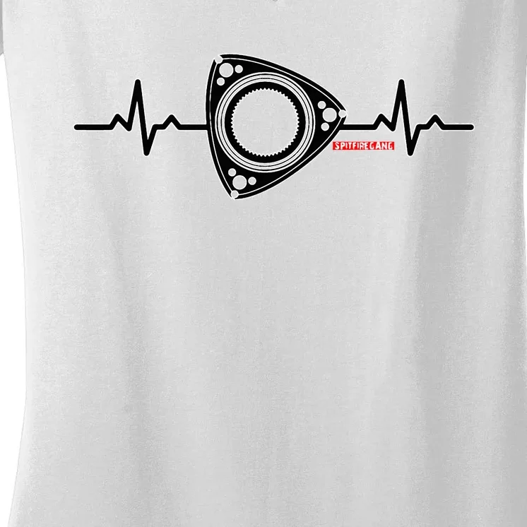 Rx8 Rx7 Rotorheartbeat Women's V-Neck T-Shirt