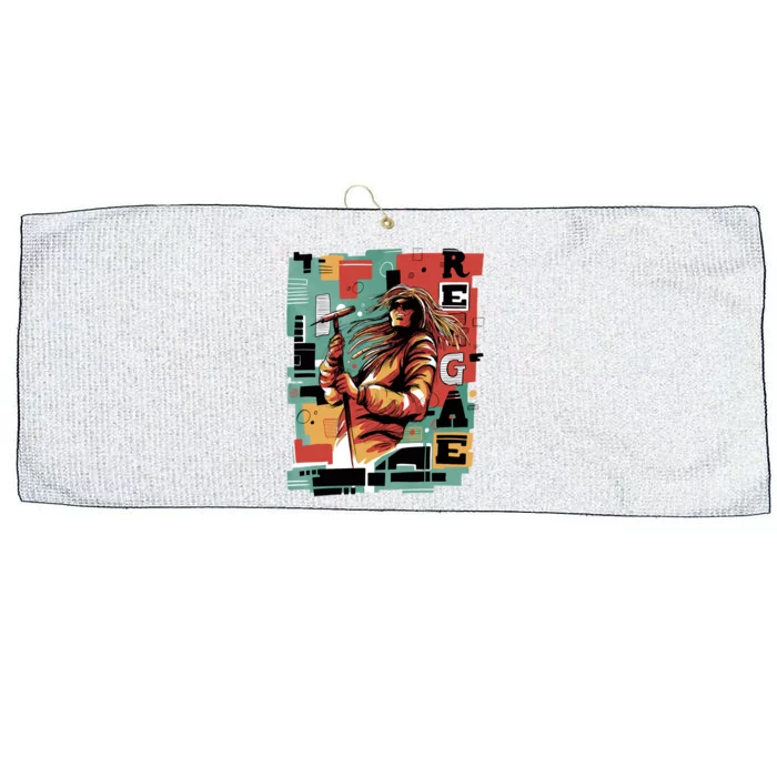 Retro Reggae Large Microfiber Waffle Golf Towel